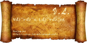 Vörös Lóránt névjegykártya