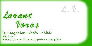 lorant voros business card